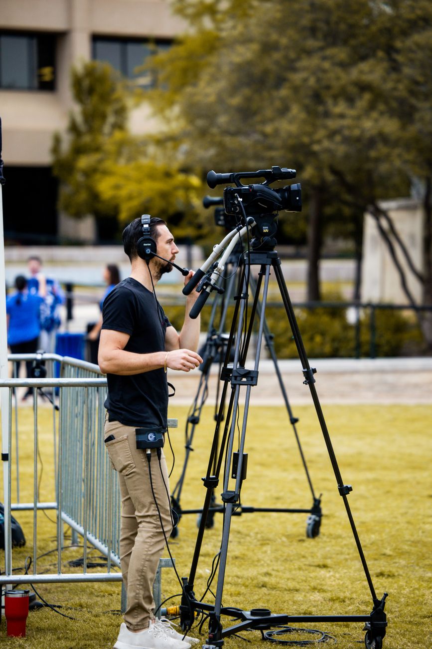 Behind the scenes camera setup on location